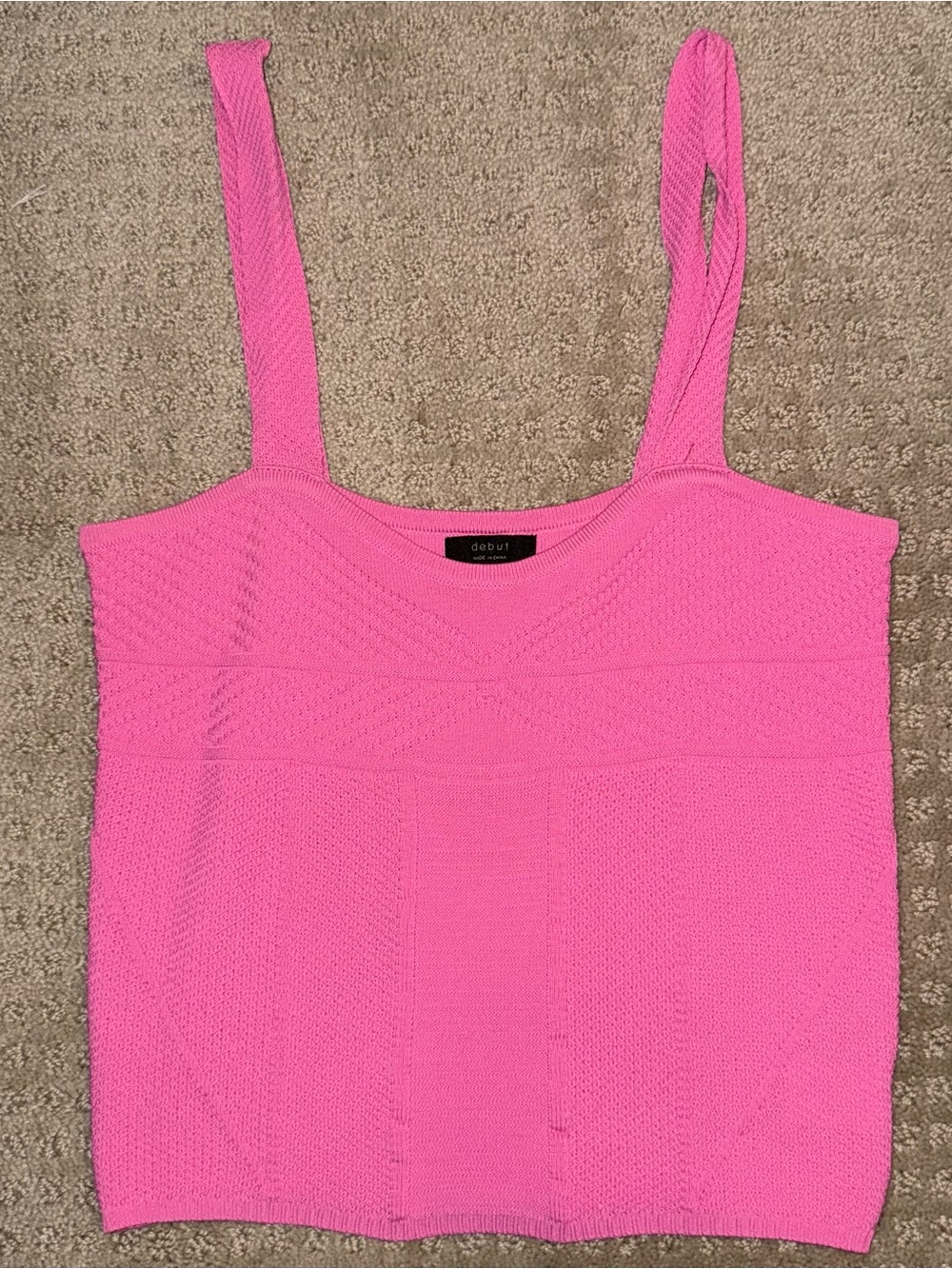 Debut Boutique Pink Knit Tank Top Size Small/Medium